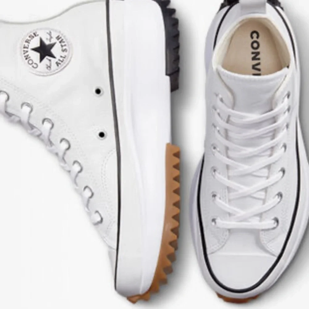 Converse White High-Top Platform Chuck Taylor Sneakers with Gum Outsole - Picture 4 of 11